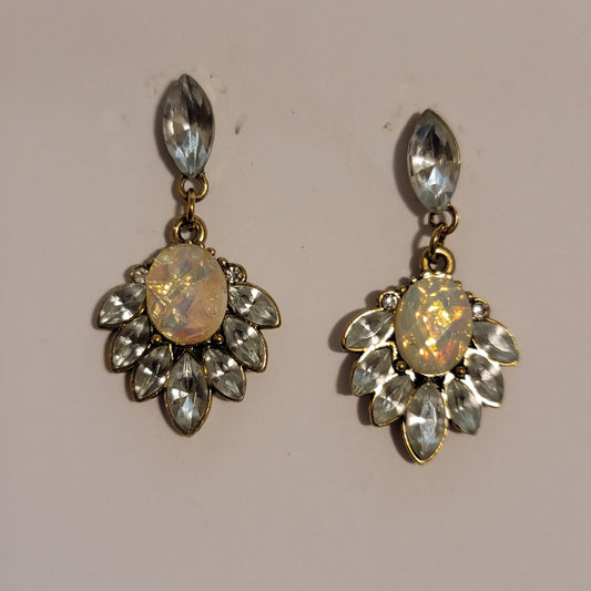 Gold Tone Rhinestone Earrings