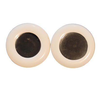 White & Black Round Earrings