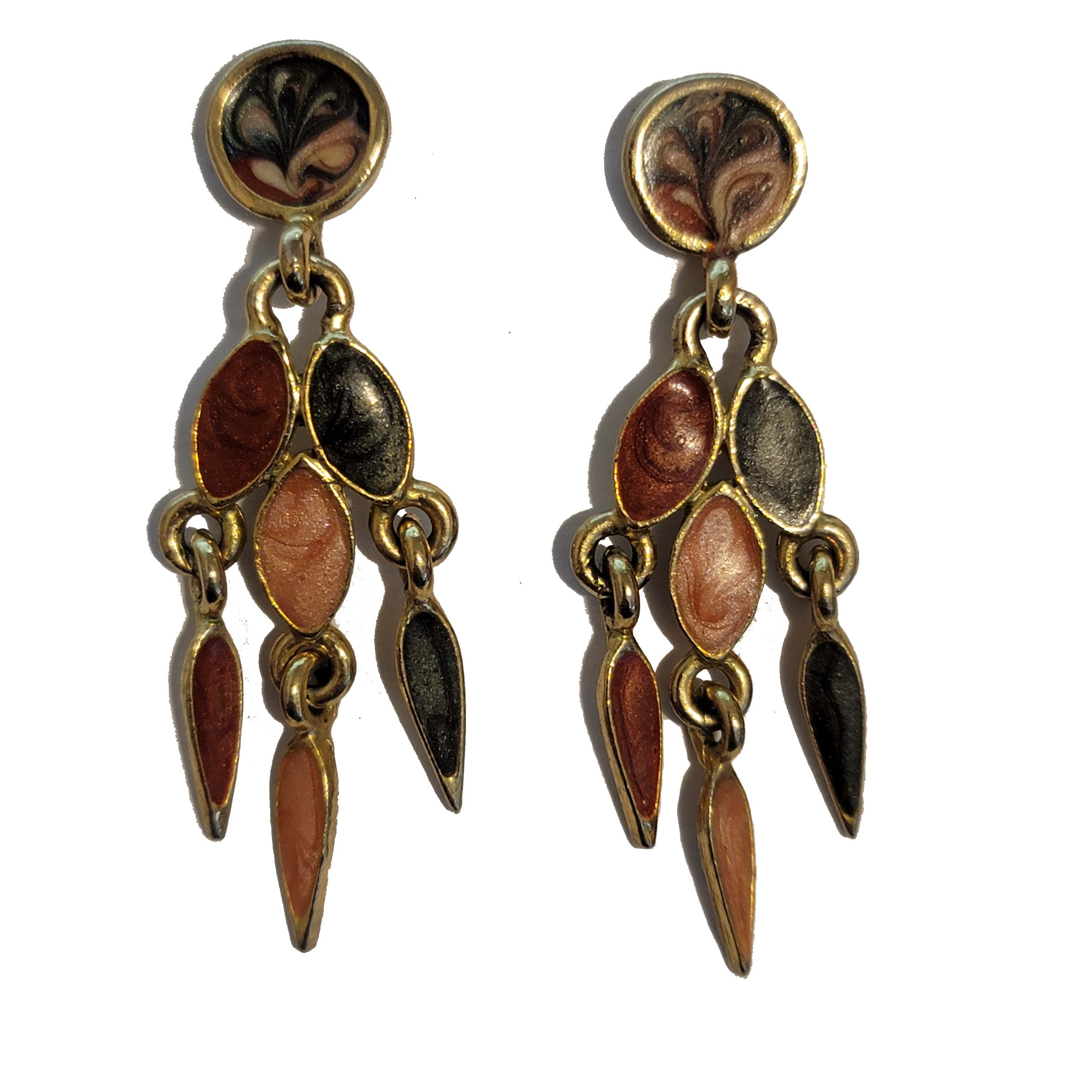 Multi-Colored Enamel Earrings
