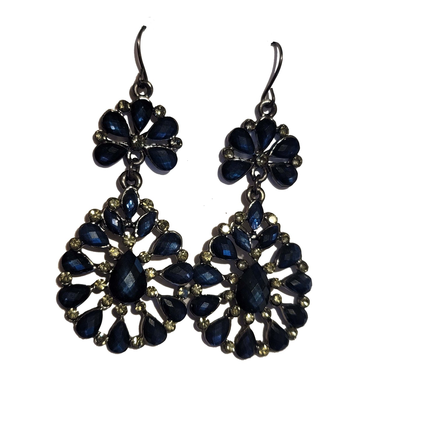 Blue Rhinestone Earrings