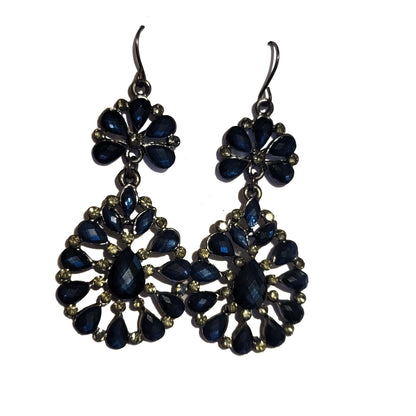 Blue Rhinestone Earrings