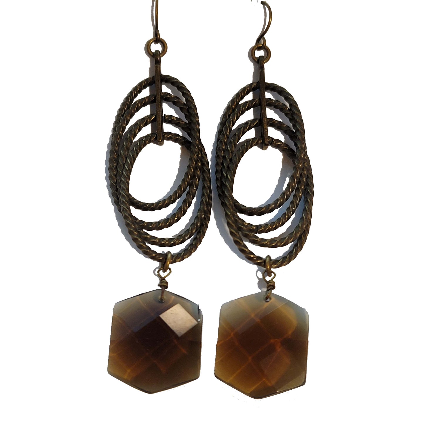 Smokey Glass Dangle Earrings