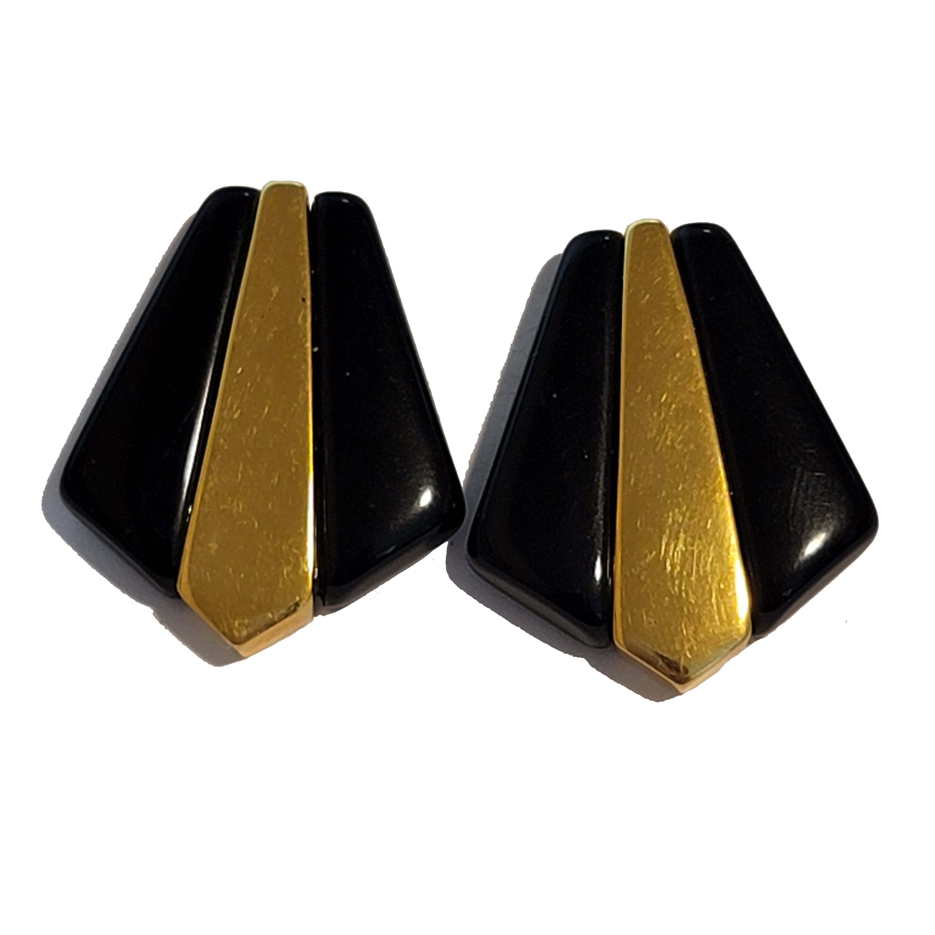 Black & Gold Retro Earrings