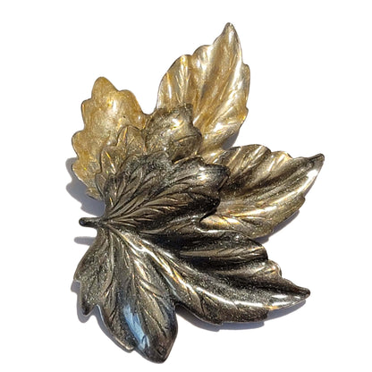 Vintage Triple Fall Leaf Brooch