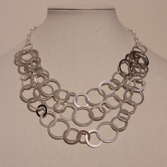 Sterling Silver Three Strand Necklace
