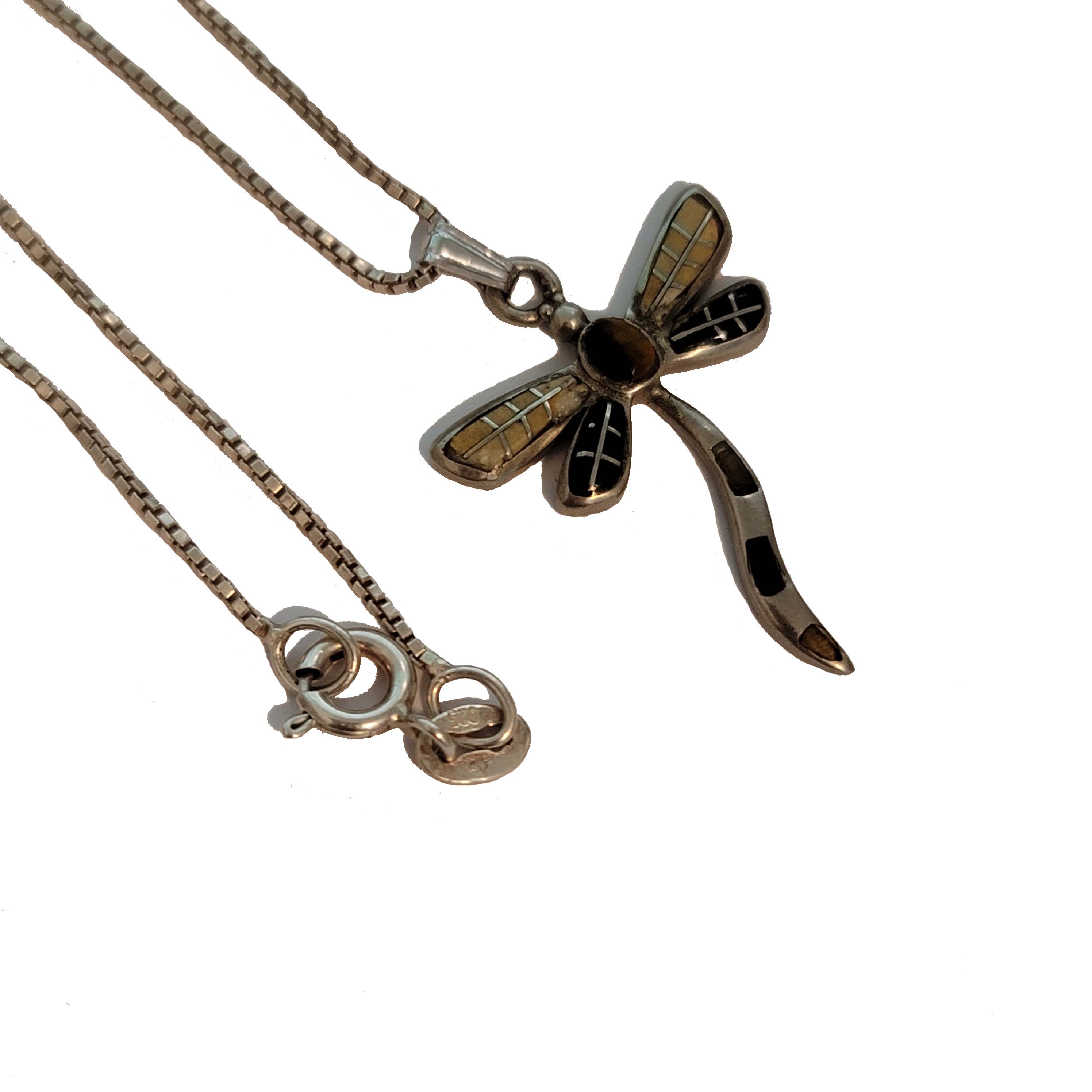 925 Tiger's Eye Dragonfly Necklace