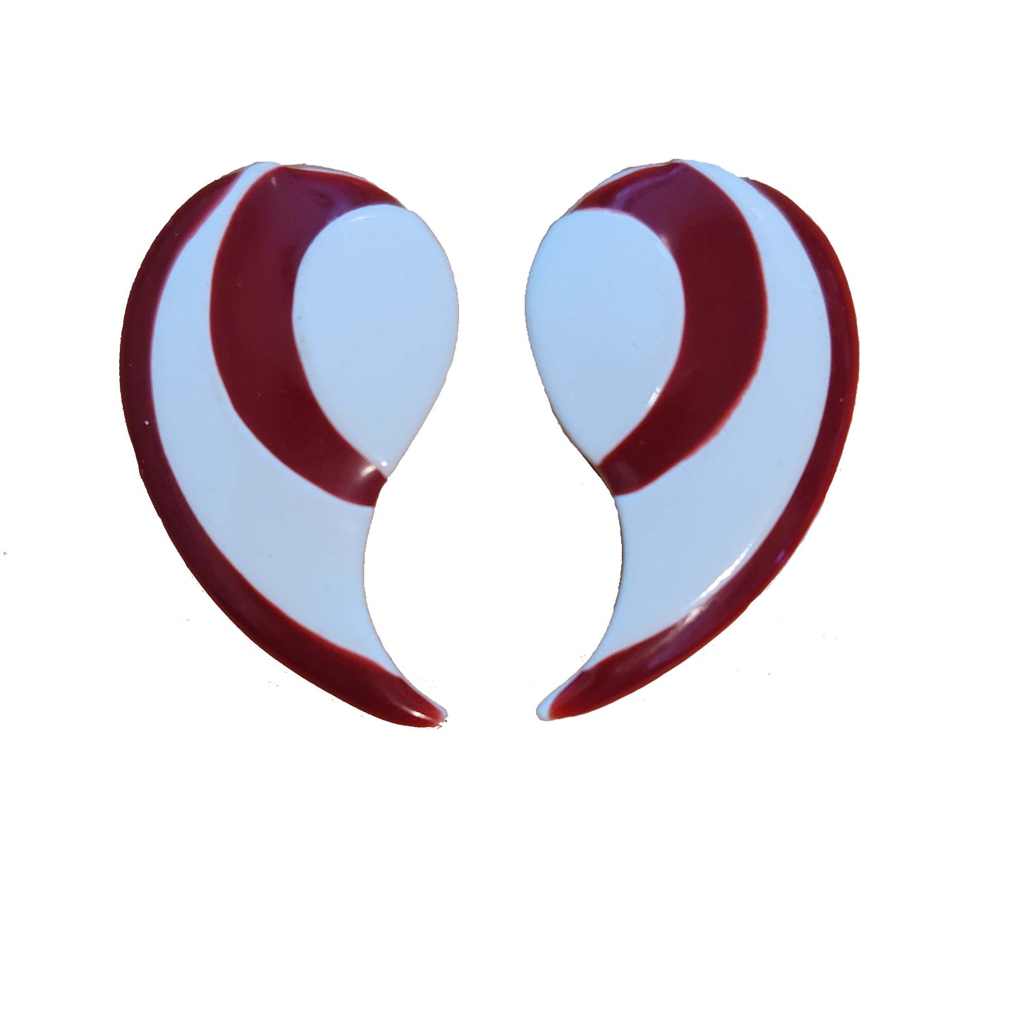 Red & White Clip On Earrings