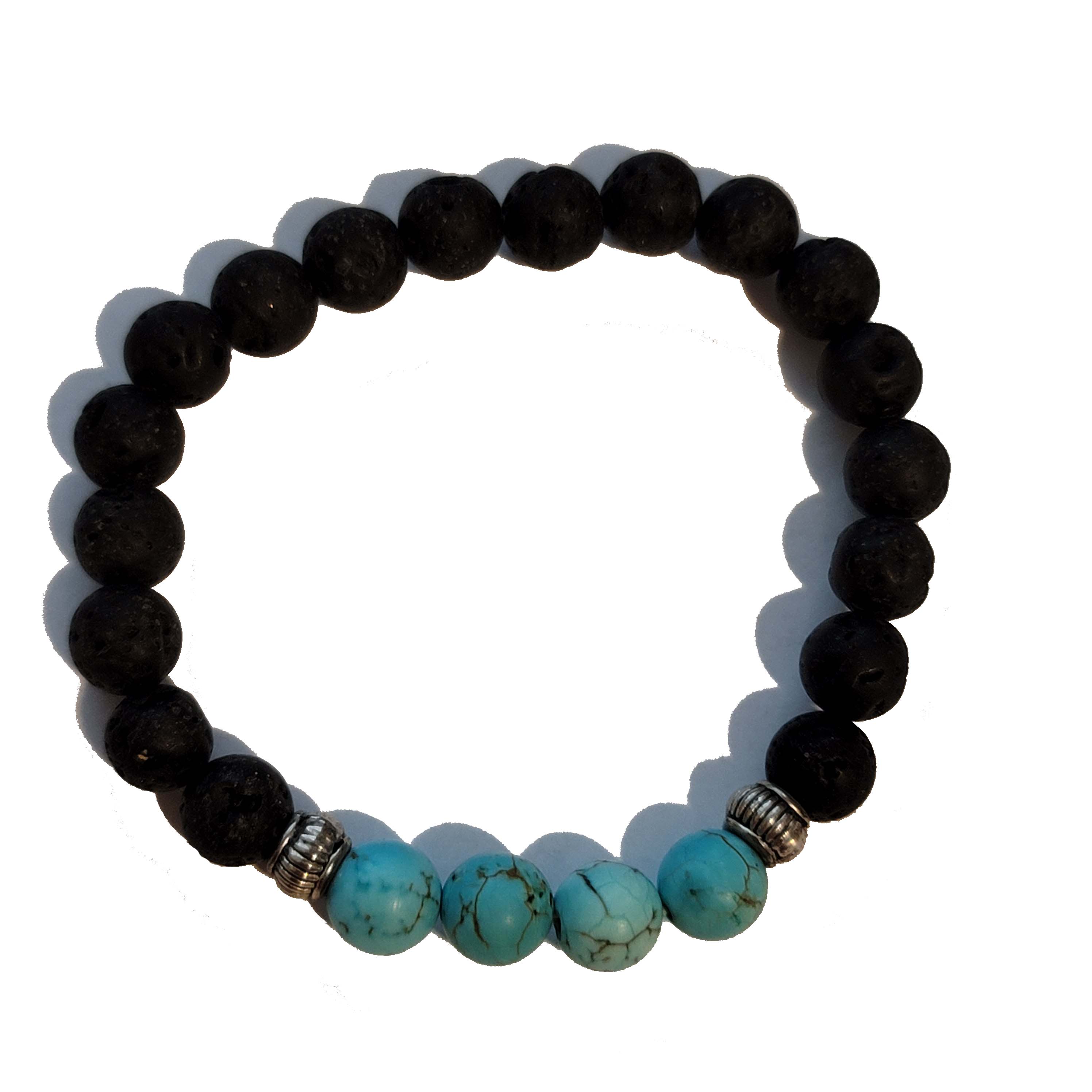 Howlite Lava Bead Stretch Bracelet