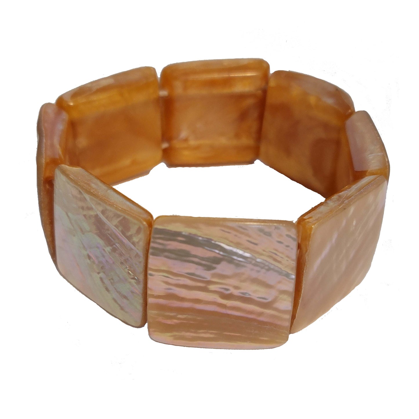 Peach Mother of Pearl Stretch Bracelet