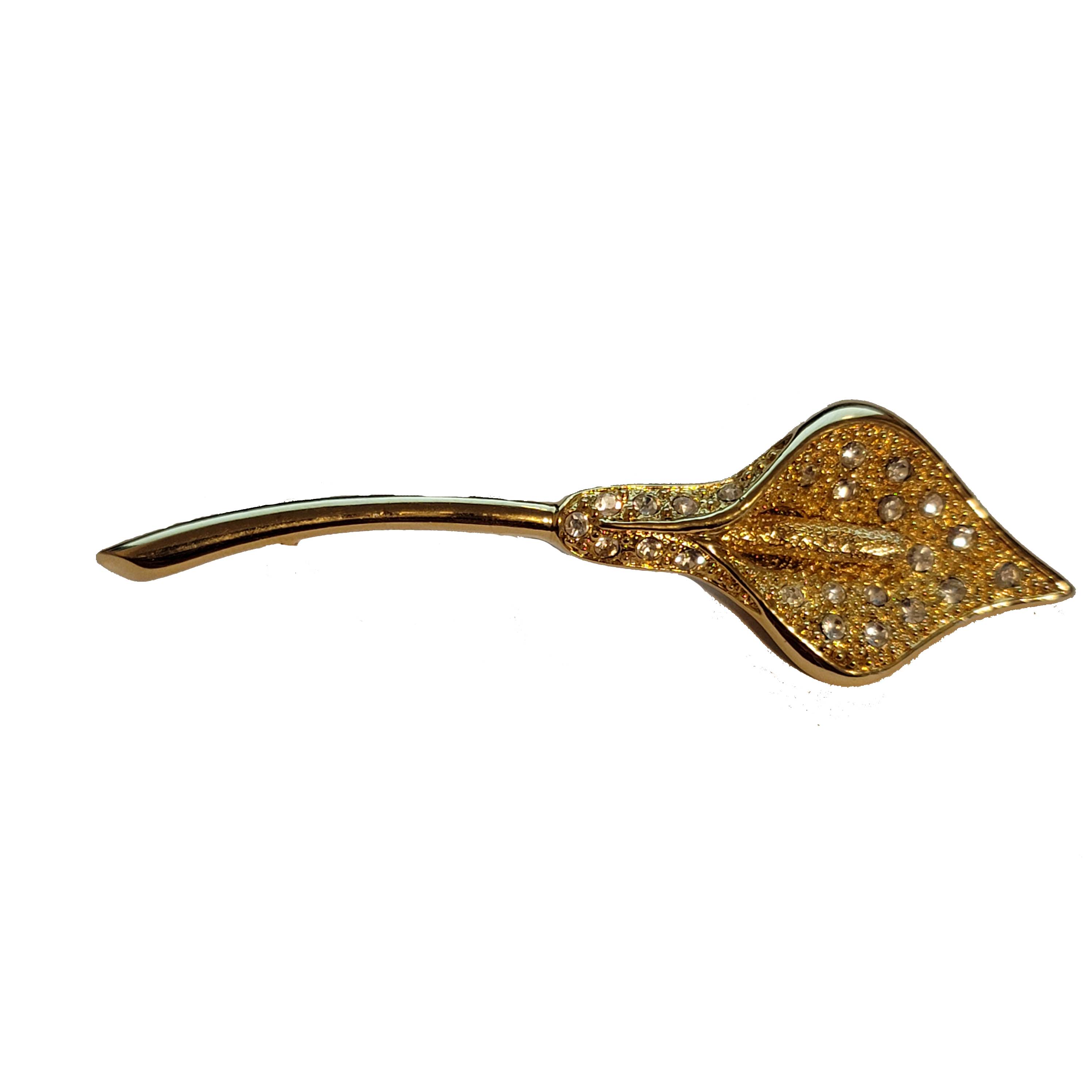 Gold Tone Napier Rhinestone Brooch