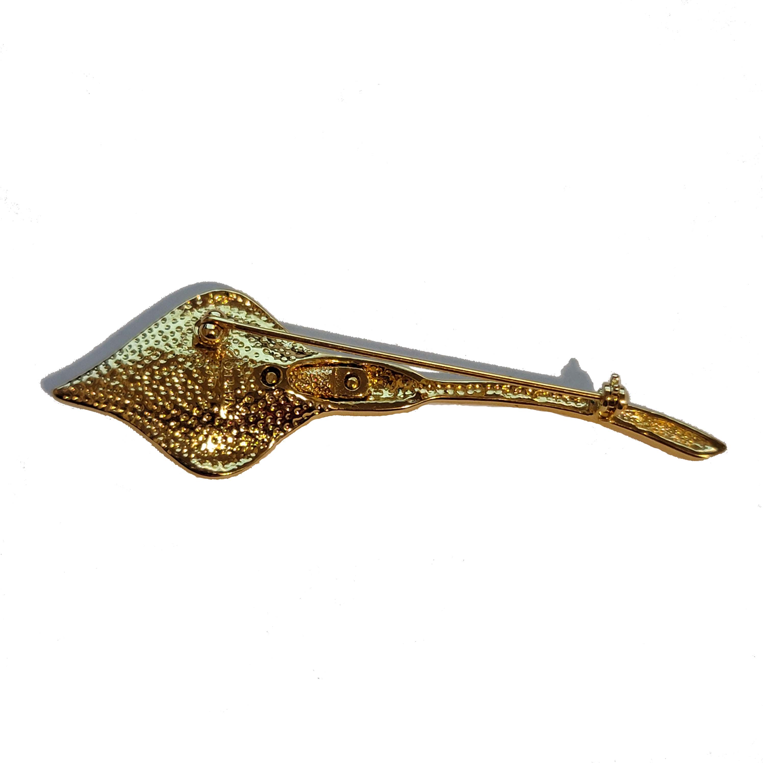 Gold Tone Napier Rhinestone Brooch