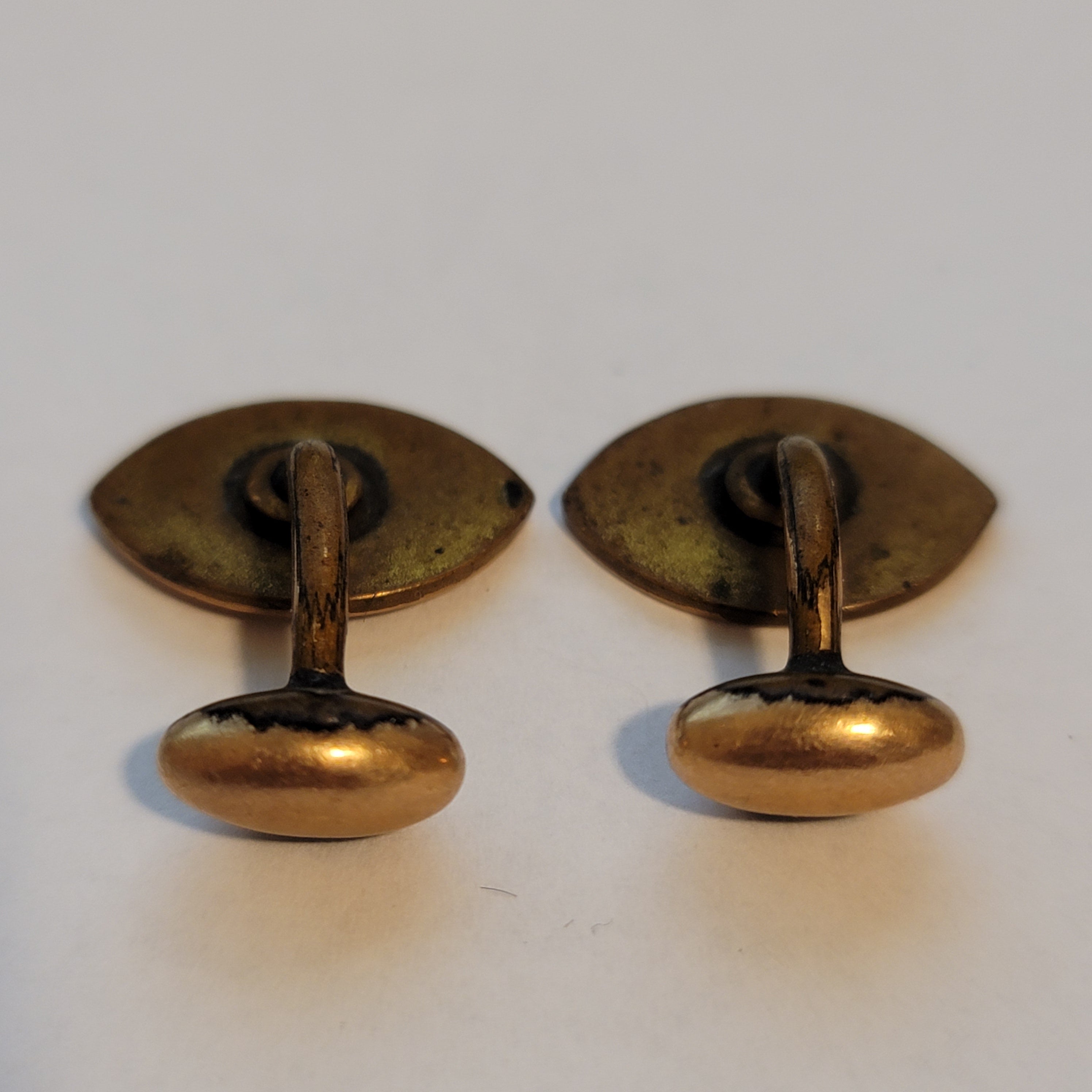 Antique 1900s Engraved Gold Tone Cufflinks