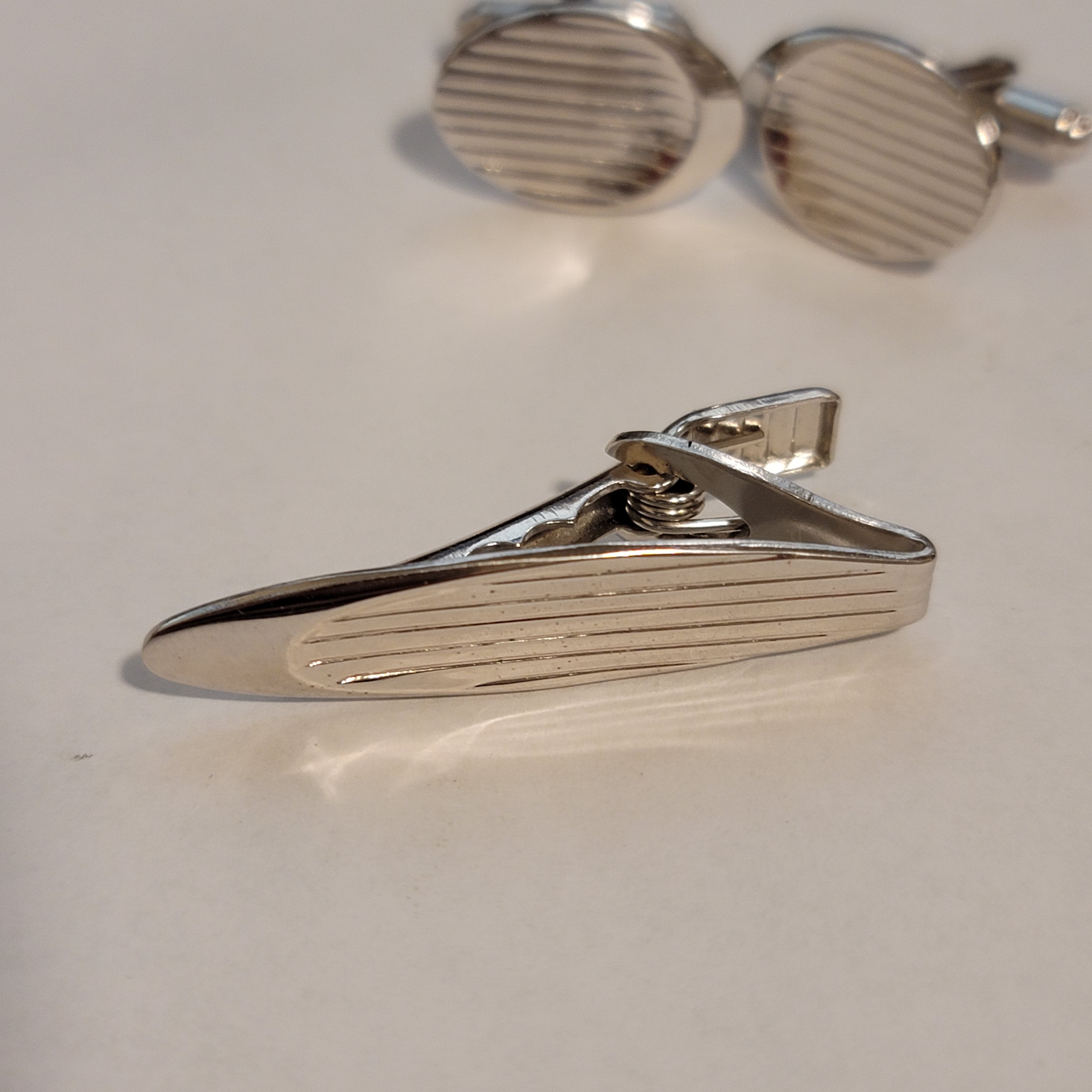Vintage EMJ (Emmons) Silver Tone Cufflinks
