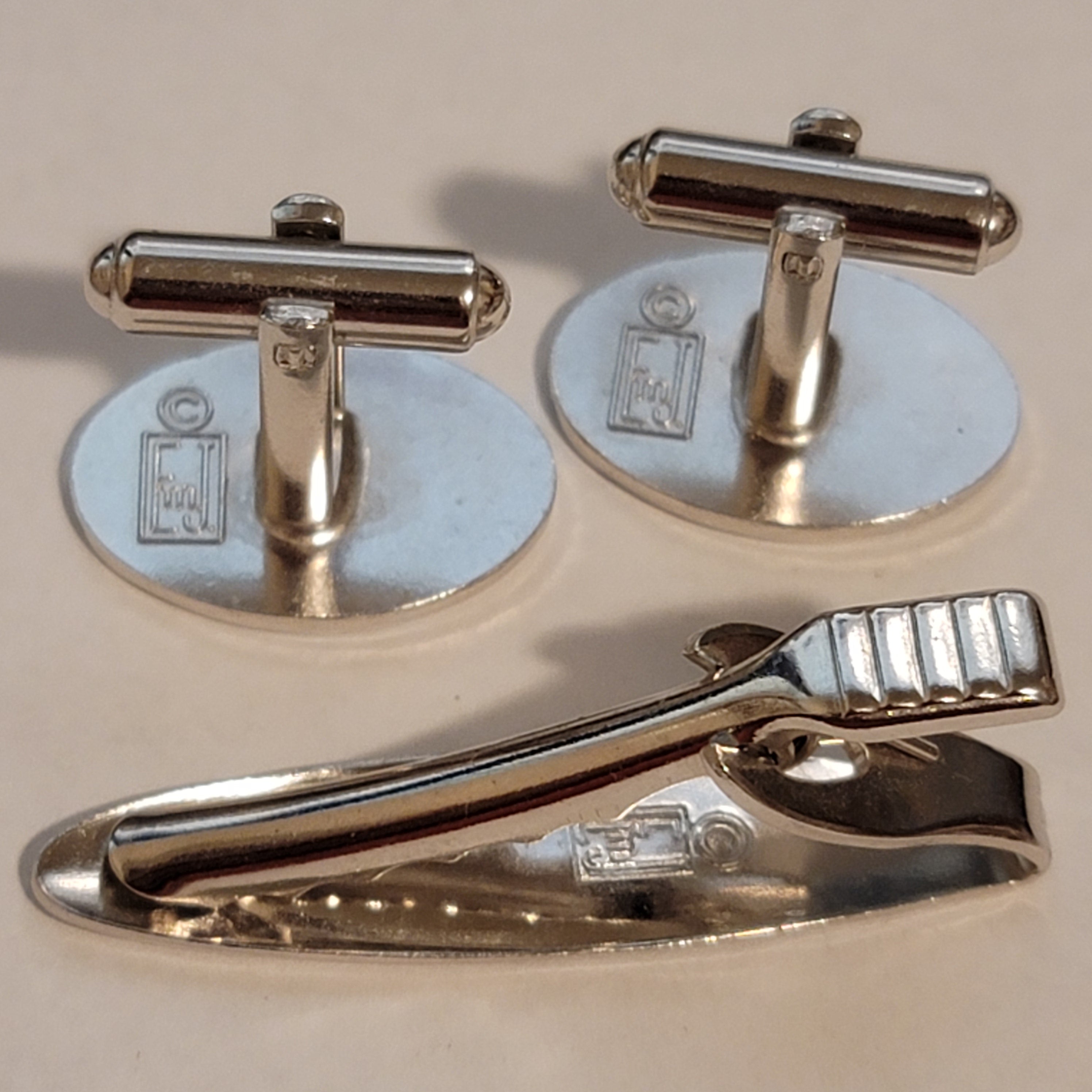 Vintage EMJ (Emmons) Silver Tone Cufflinks