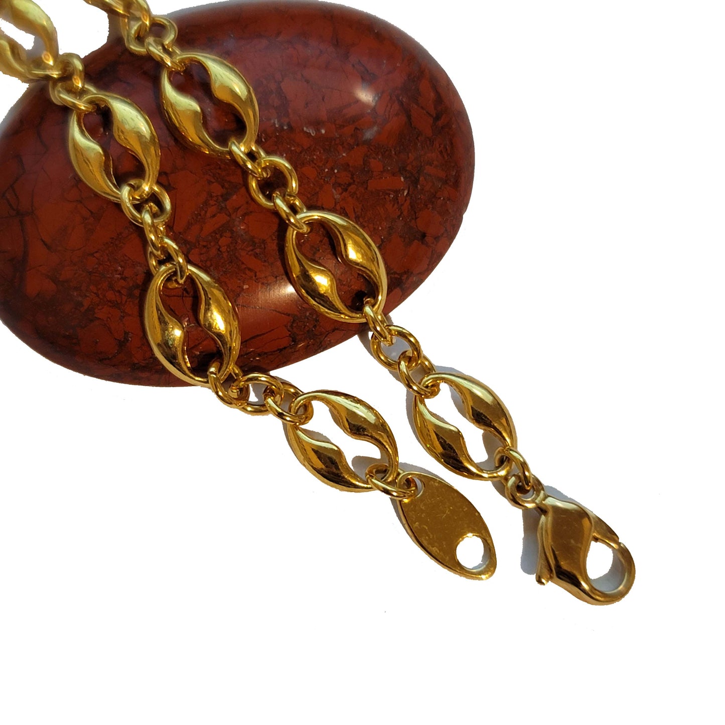 Gold Tone Puffed Mariner Chain Link