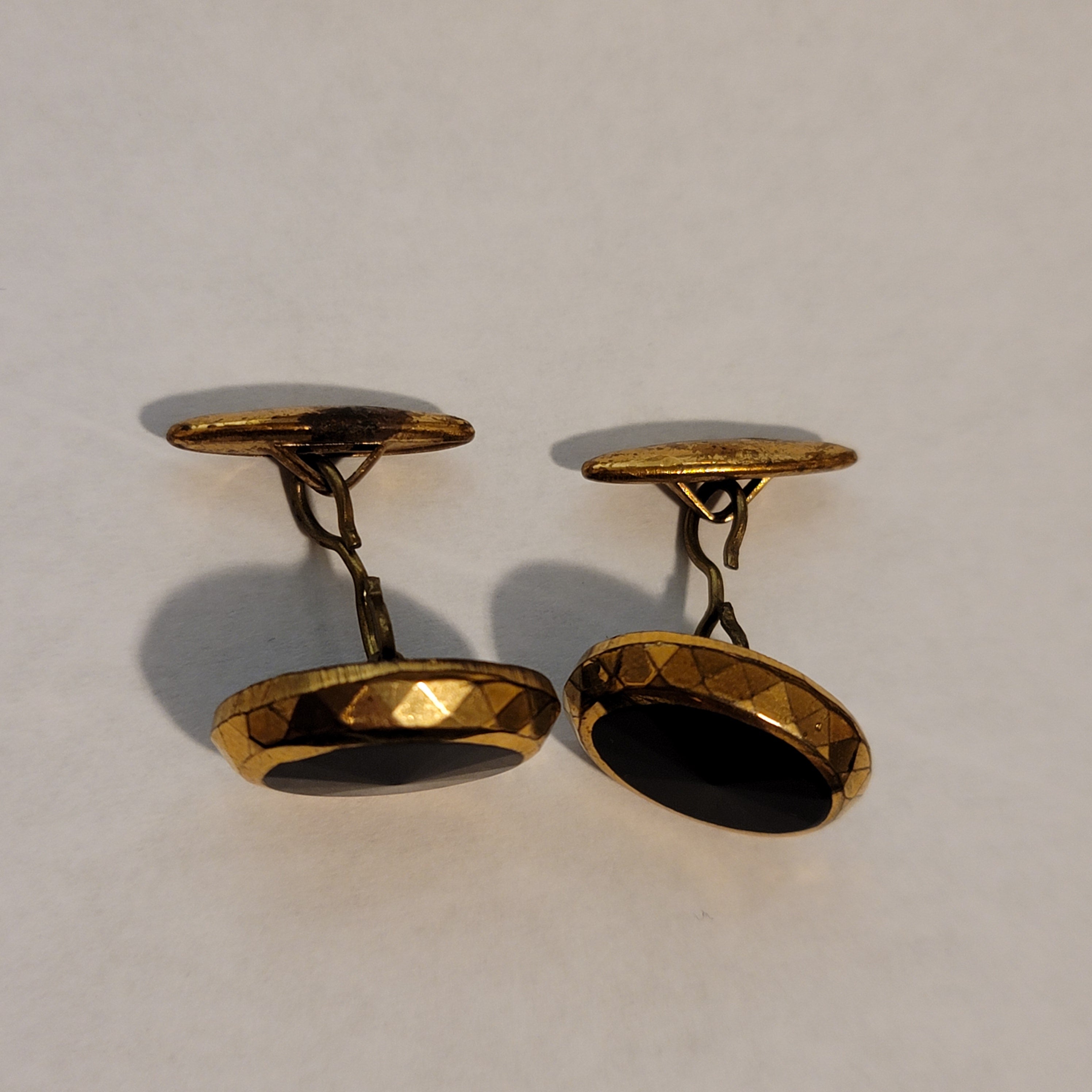 Vintage Black & Gold Tone Cufflinks