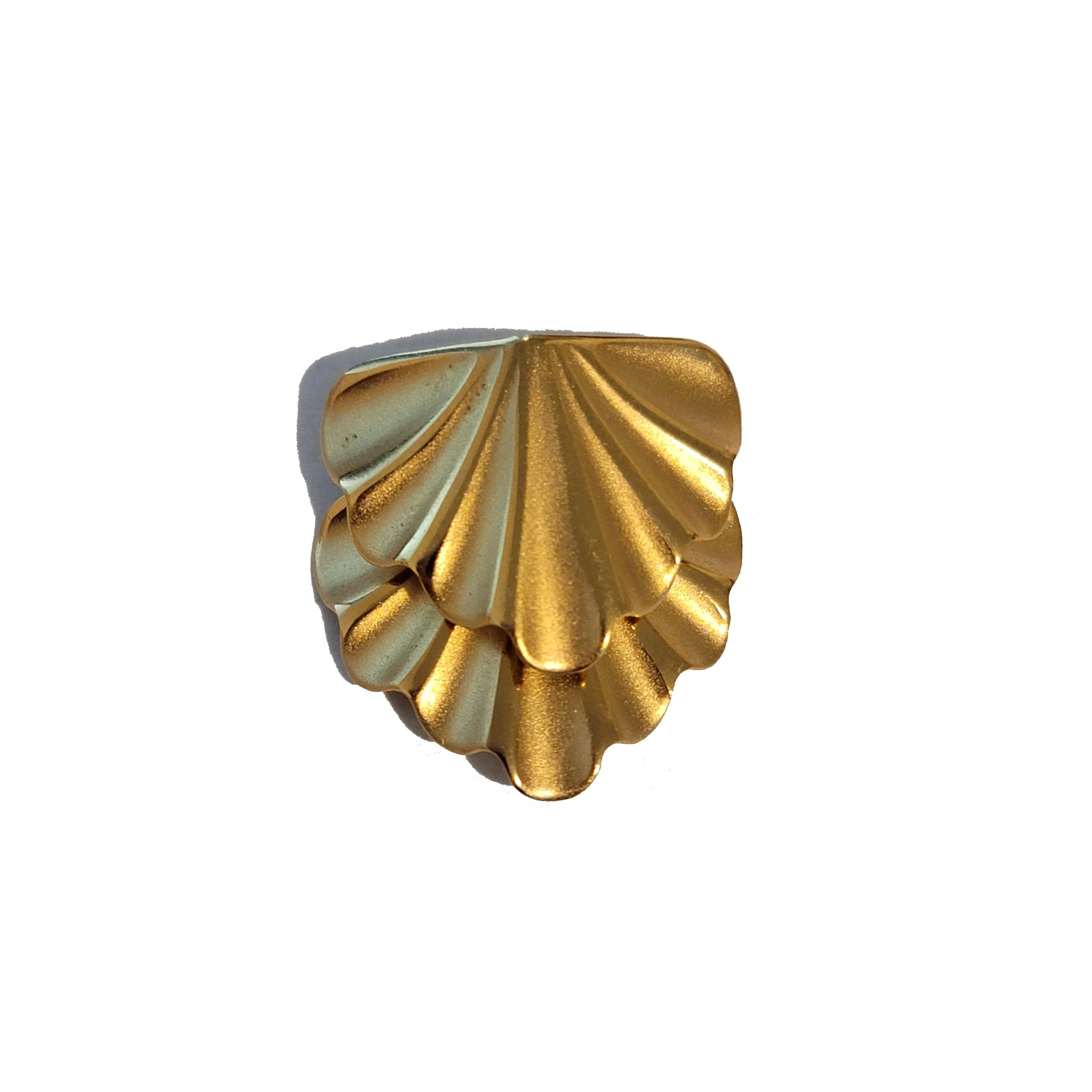 Gold Tone Double Fan Pendant