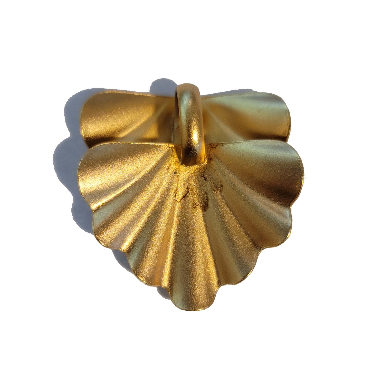 Gold Tone Double Fan Pendant