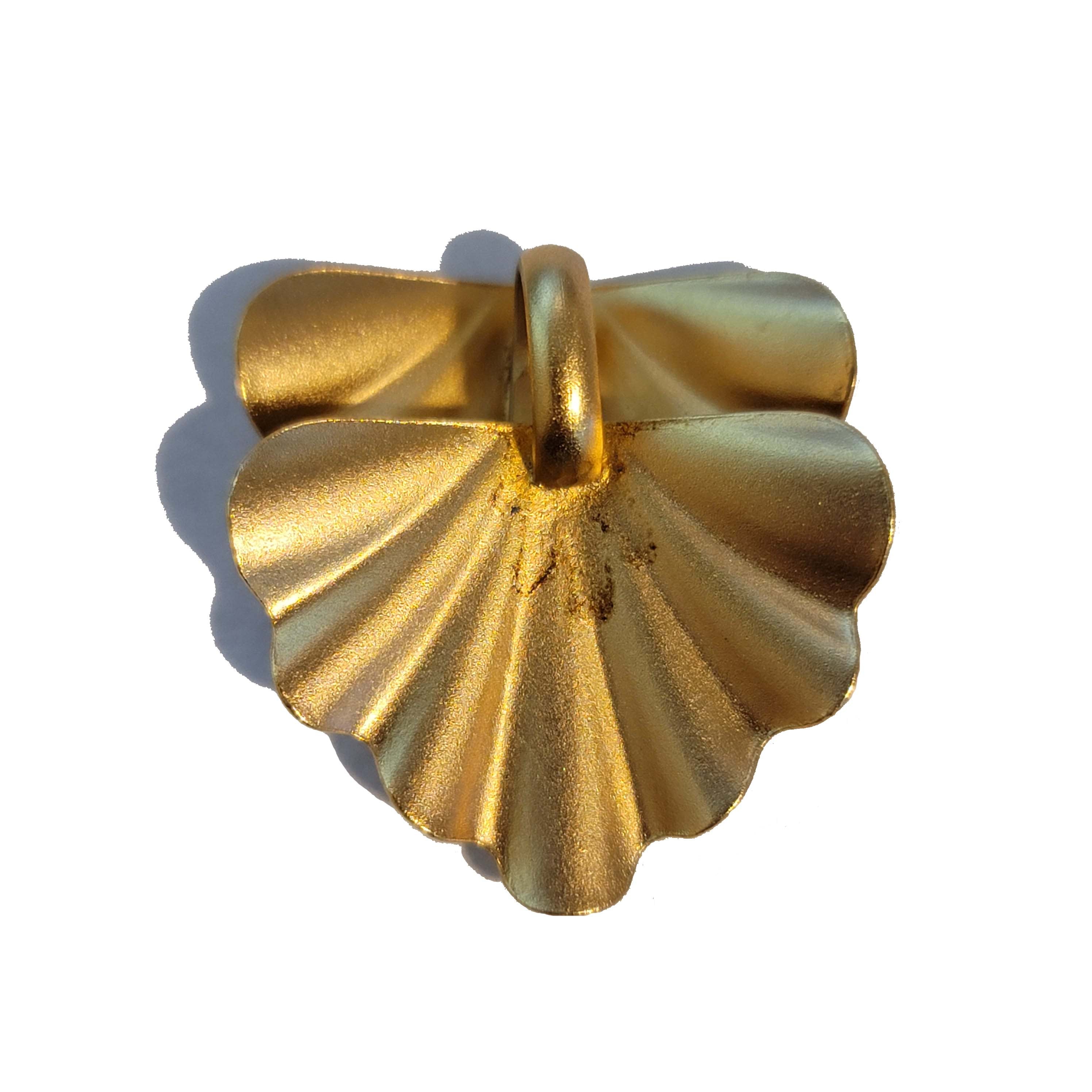 Gold Tone Double Fan Pendant