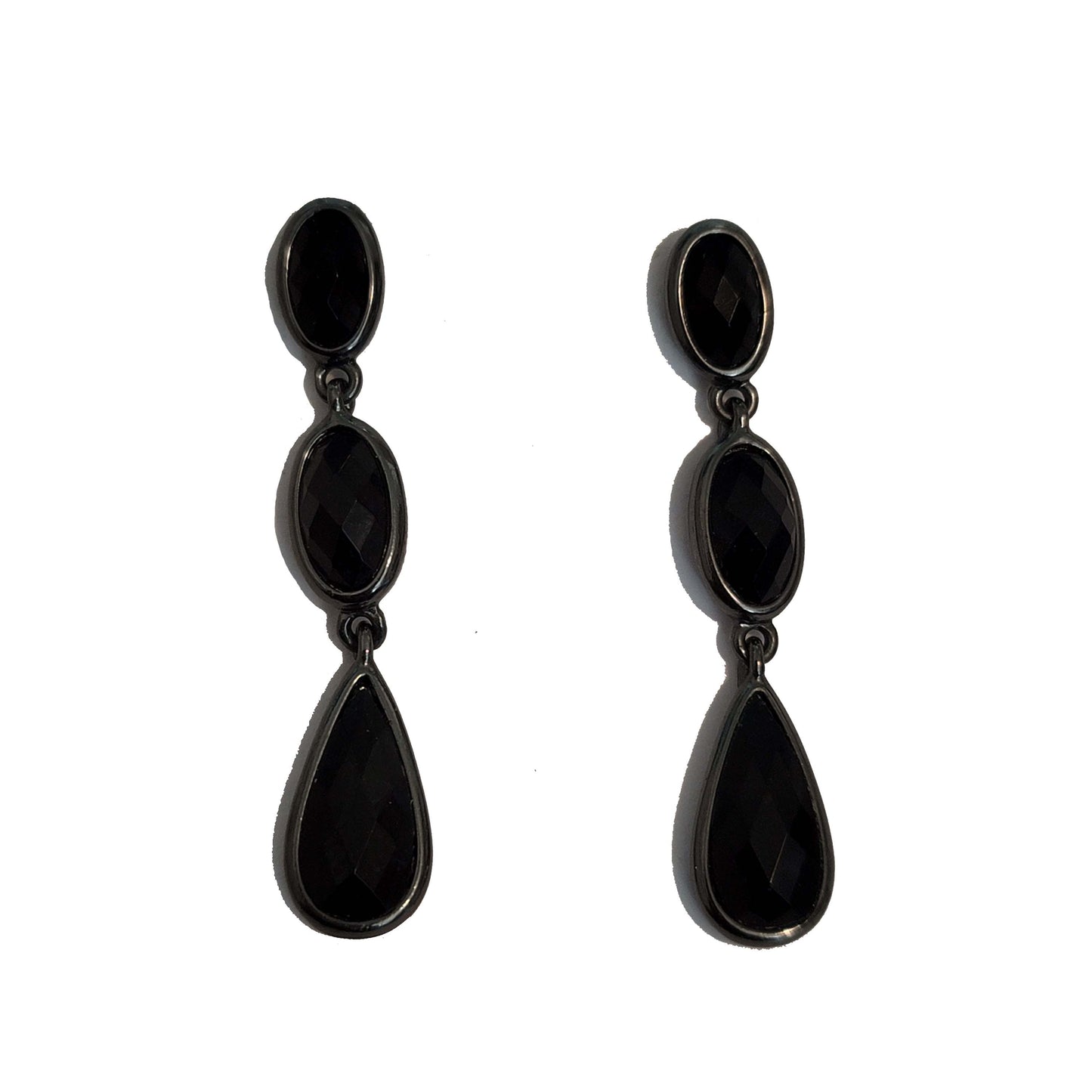Black Tear Drop Earrings