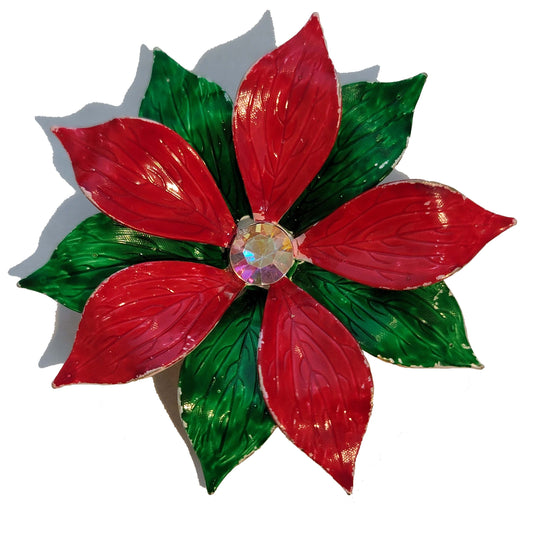 Poinsettia Brooch Pin