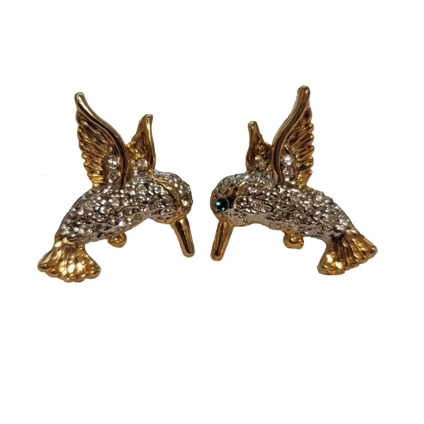 Small Rhinestone Hummingbird Earrings