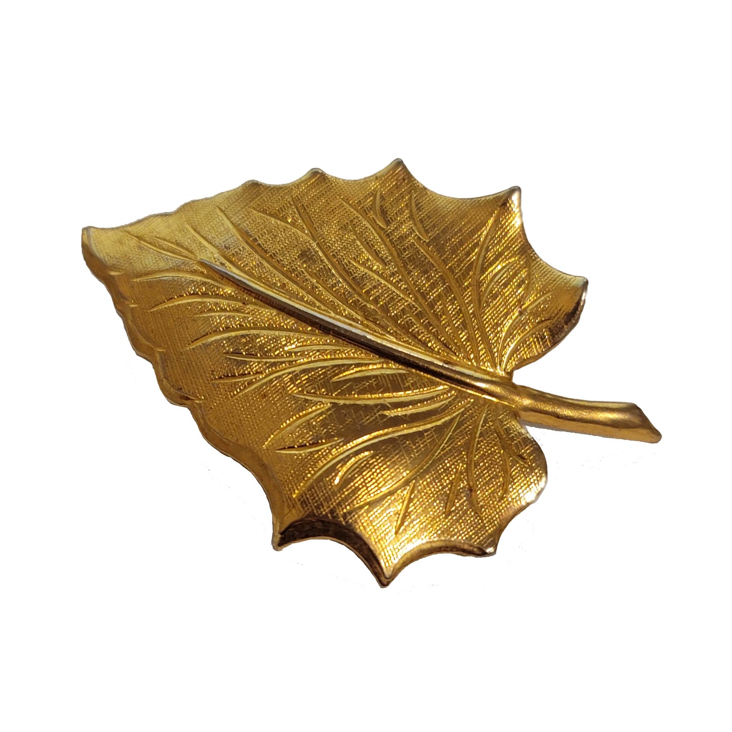 Gold Tone Fall Leaf Brooch