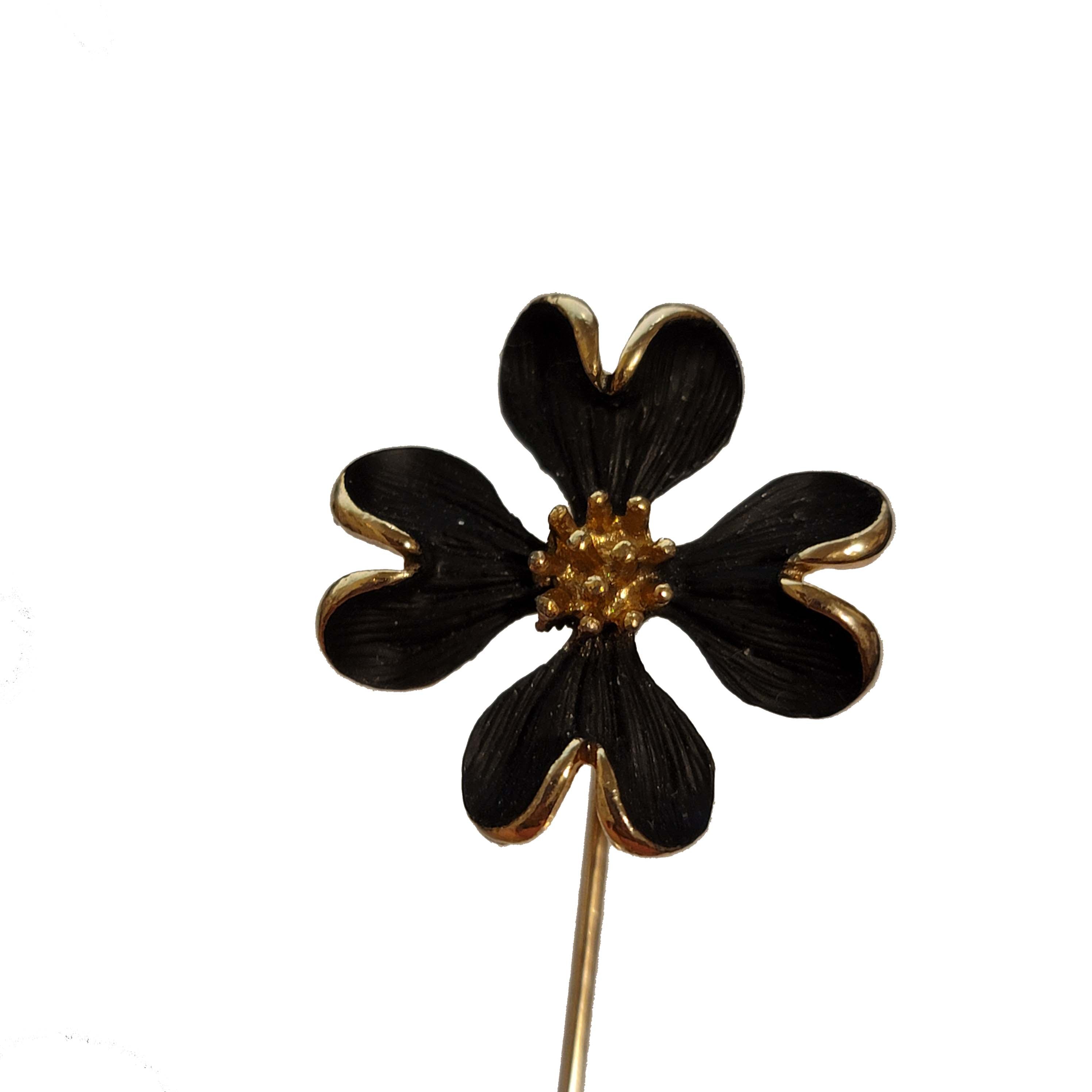 Black & Gold Dogwood Stick Pin