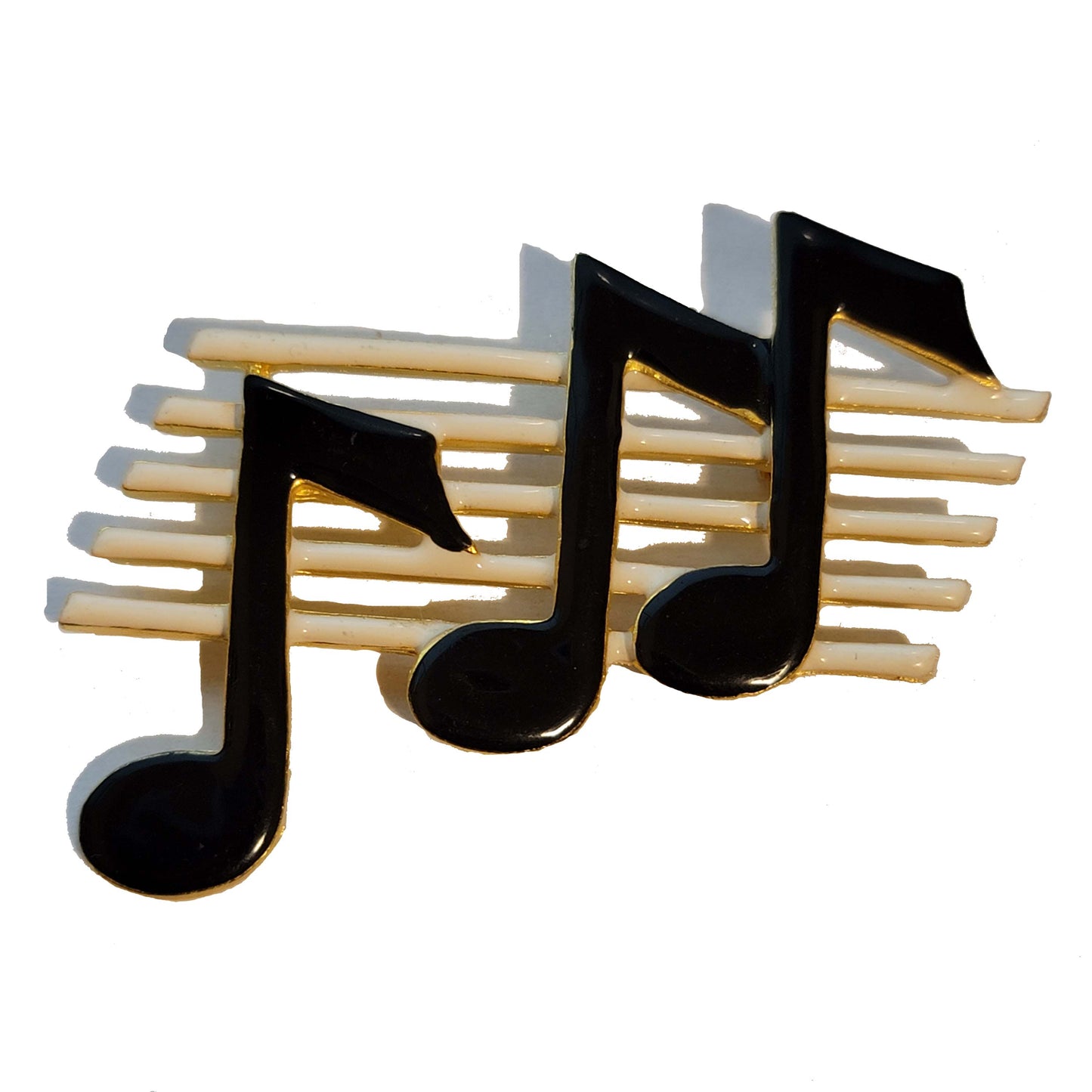 Enamel Staff & Notes Brooch