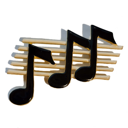 Enamel Staff & Notes Brooch