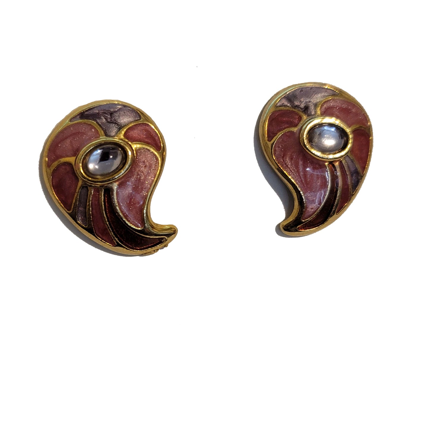 Pink Paisley Stud Earrings