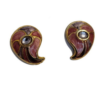 Pink Paisley Stud Earrings