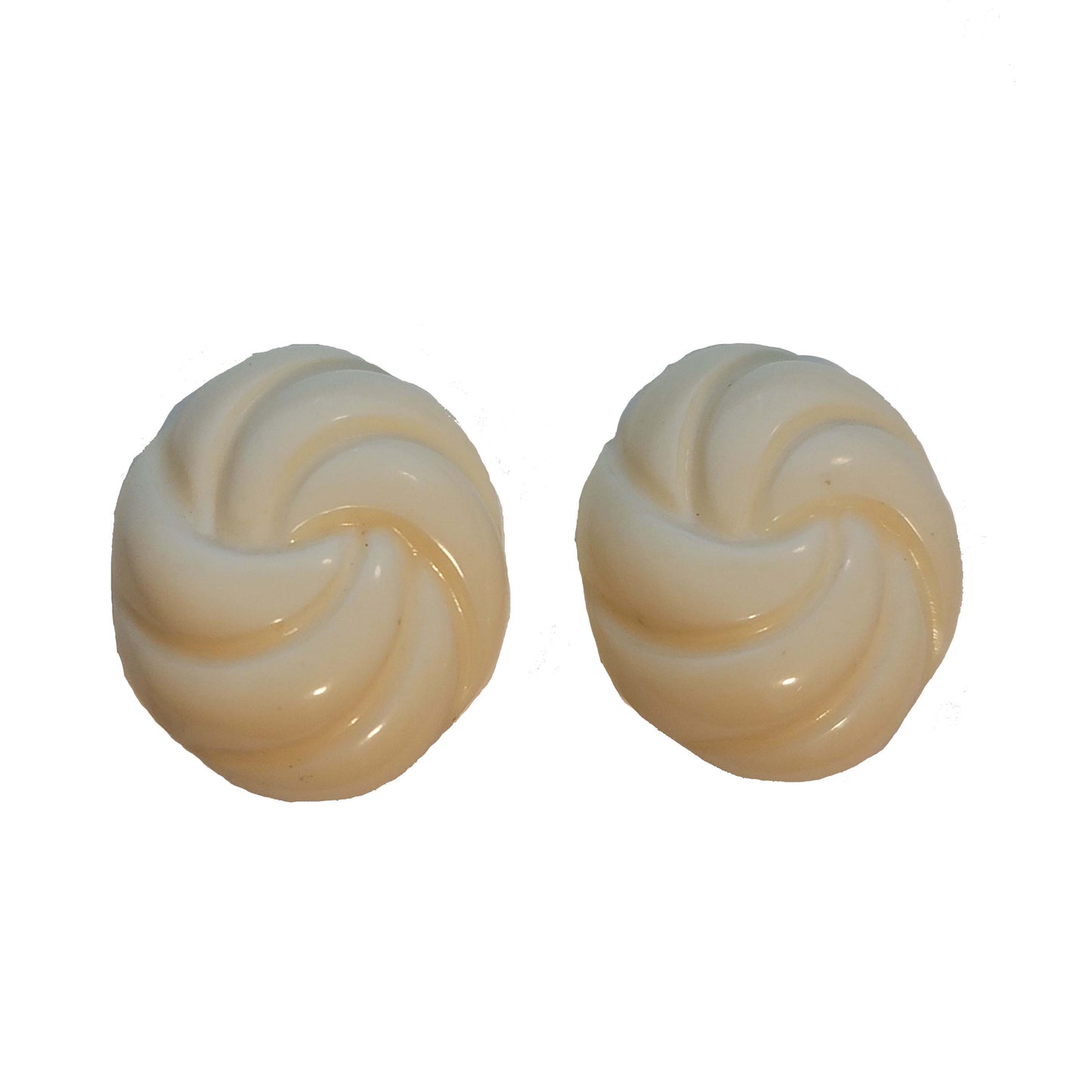 Cream Knot Clip On Earrings