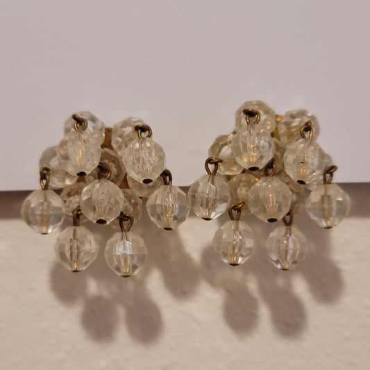 Vintage Bead Button Clip On Earrings