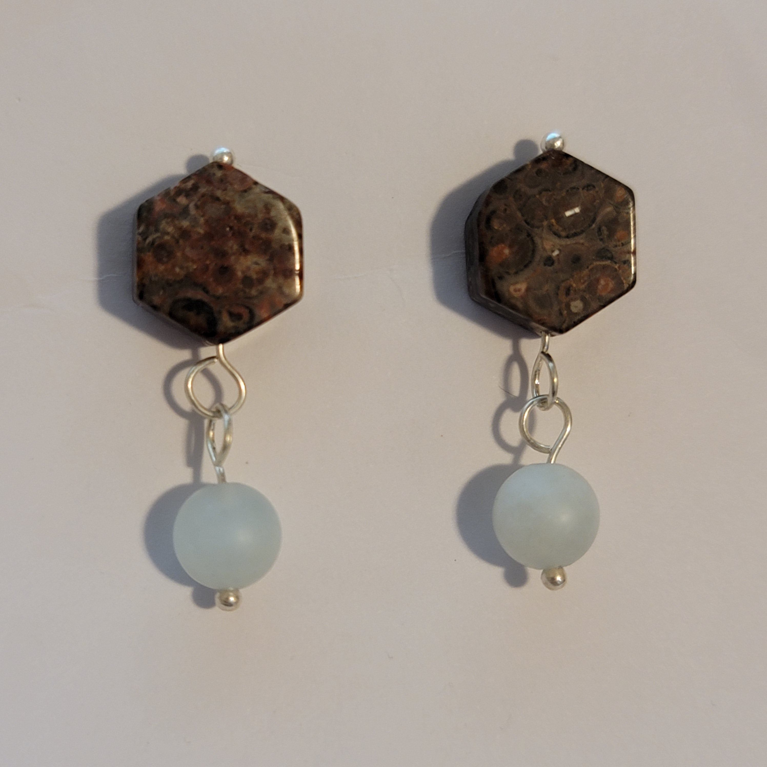 Aquamarine & Jasper Earrings