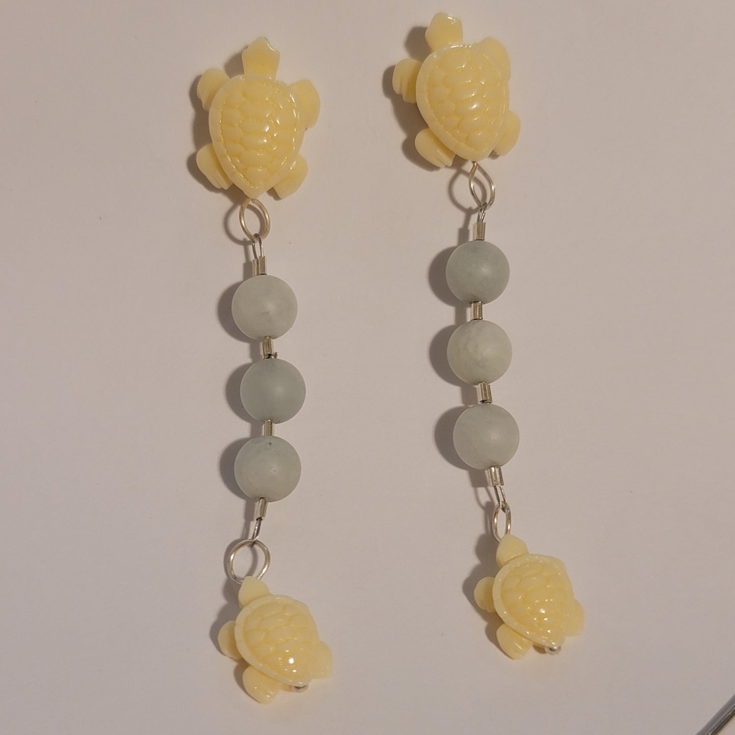 Aqua Turtle Dangle Earrings