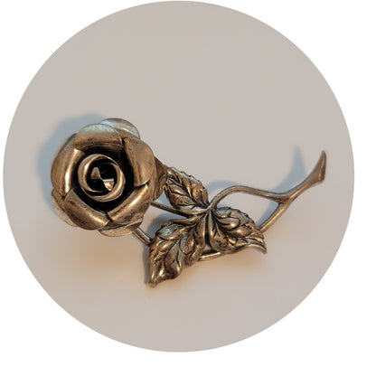 Vintage Beau Sterling Rose Brooch