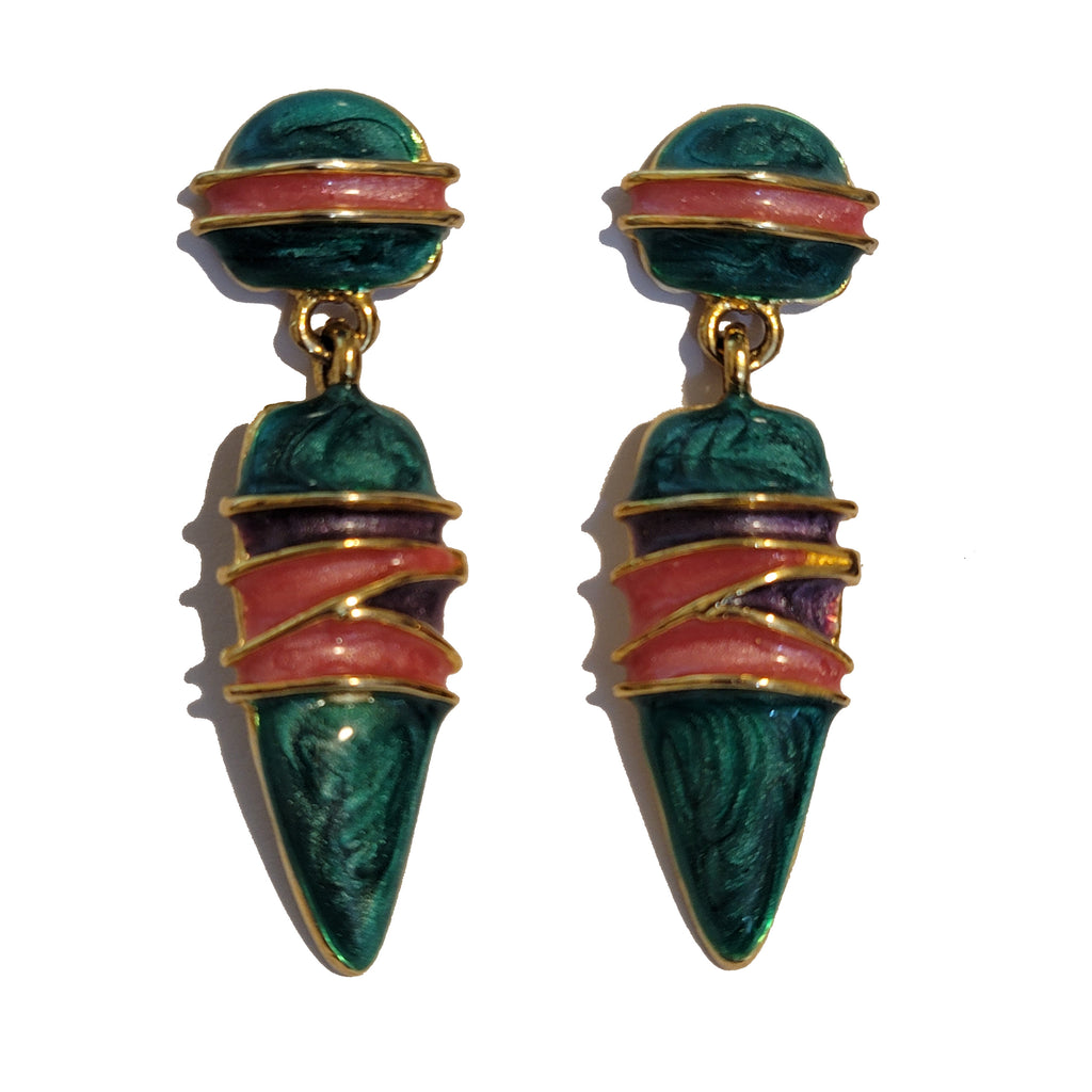 Enamel Dangle Earrings