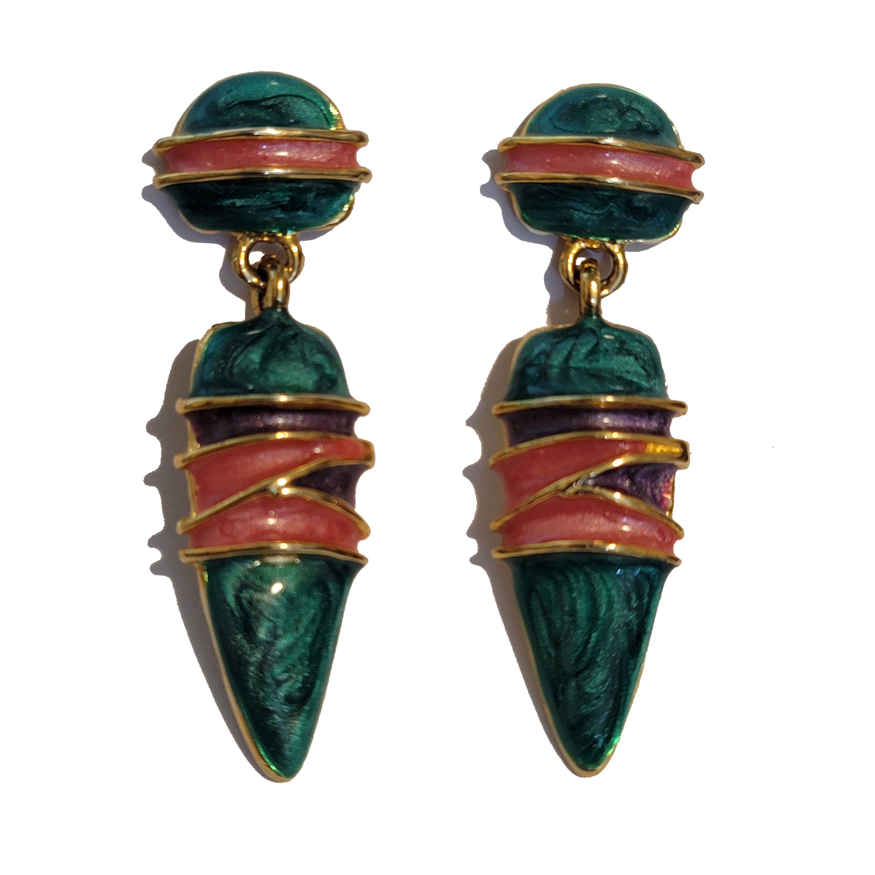 Enamel Dangle Earrings