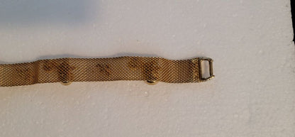 Vintage Gold Tone Mesh Simulated Pearl Bracelet