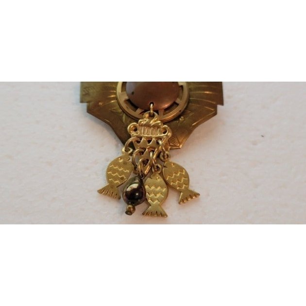 Modern Style Brass And Steal Brooch