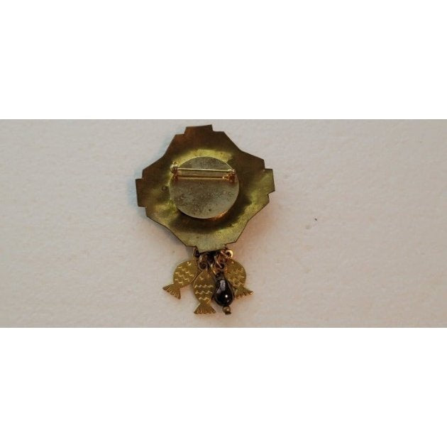 Modern Style Brass And Steal Brooch