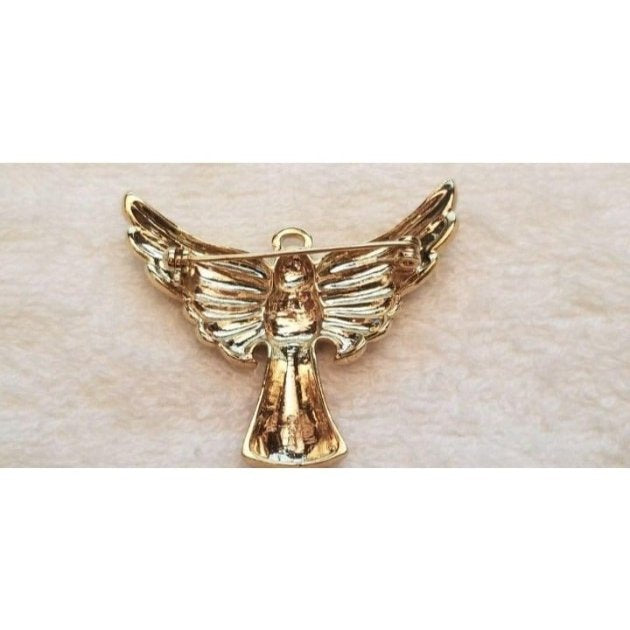 Vintage Monet Red & Gold Colored Angel Brooch