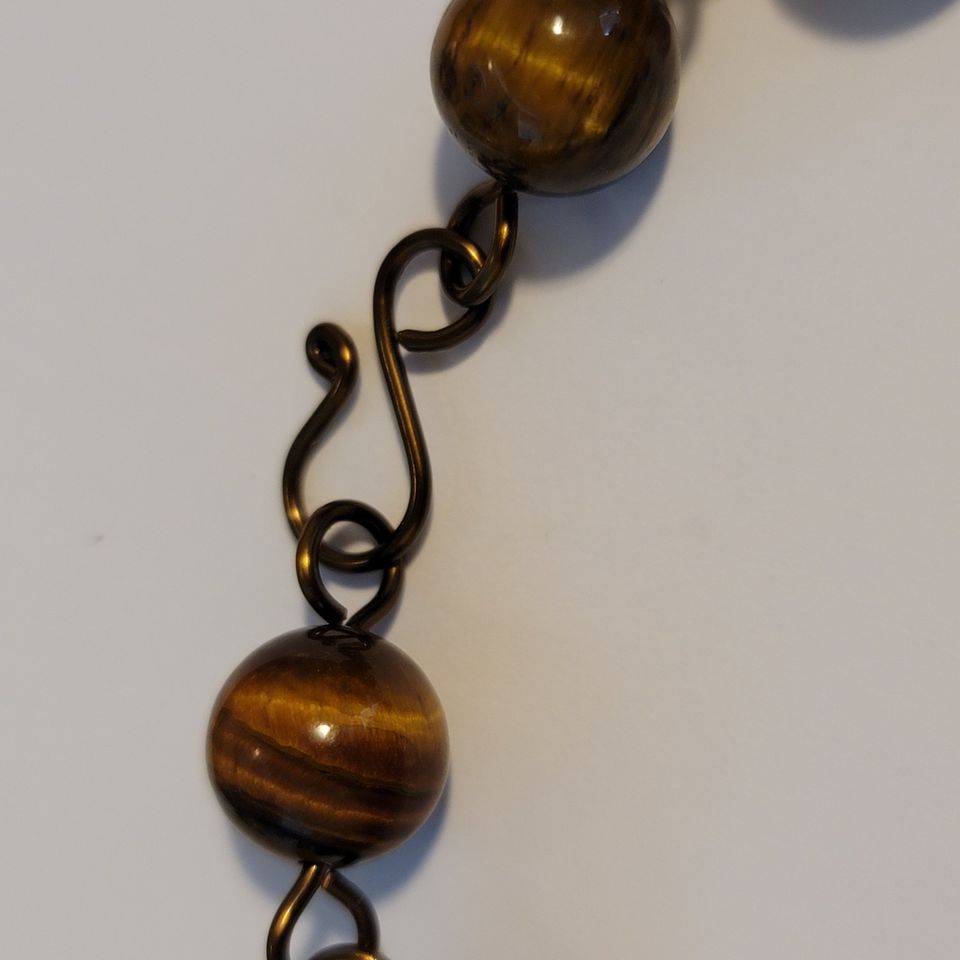 Handmade Tiger's Eye Copper Bracelet