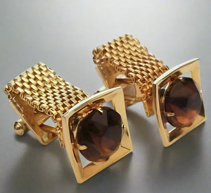 Gold Tone Wrap Around Cufflinks