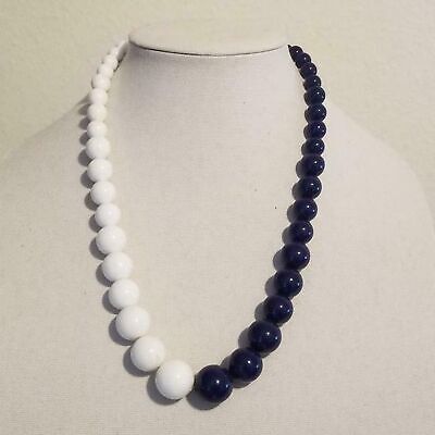 Blue White Vintage And Bead Necklace