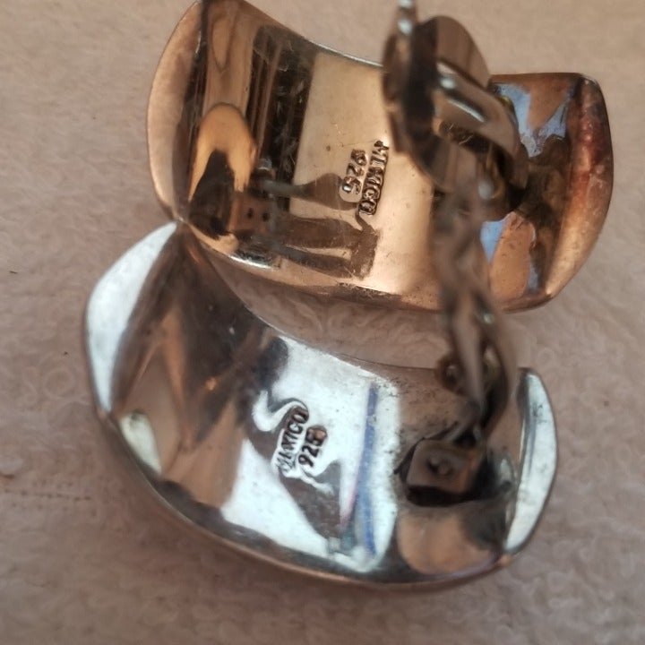 Vintage Mexico 925 Silver Clip-On Earrings