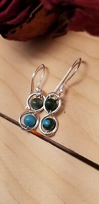 Handmade Jasper Silver Tone Earrings