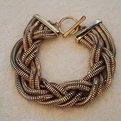Gold Tone Braided Chain Bracelet