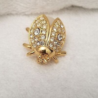 Vintage 1991 Napier 23K Gold Plated Lady Bug Brooch Pin